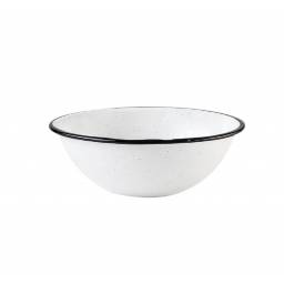 Bowl 500 ml acero vitrificado blanco cborde negro Cinsa