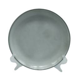 Plato llano de Cermica 20.5 cm C Borde Gris
