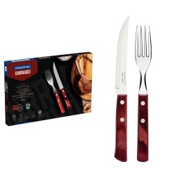 Juego de cubiertos Asado Set x12 Polywood Churrasco Tramontina