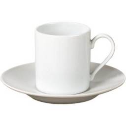 Taza de cafe cplato 90 ml porcelana blanca Selecta