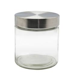 Frasco cilndrico de vidrio con tapa rosca 12 cm 850 ML Selecta