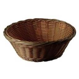 Cesto y panera redondo rattan plstico 20.5 cm dimetro.