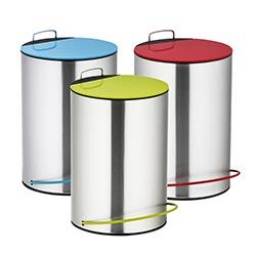 Basurero Papelera 5 ltrs. con pedal tapa turquesa