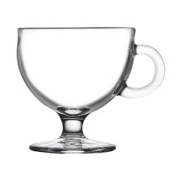 Taza vidrio con asa 250 cc Pasabahce.