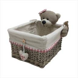 Cesto Peluche de rattan 28 x 22 x 16 cm