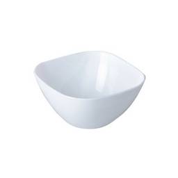 Bowl semi cuadrado pl�stico blanco.