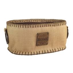Cesto, Canasto Oval con Asas Beige 37 x 26 x 15 cm.