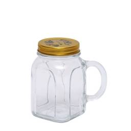 Jarro vidrio Mug con Tapa y Asa 450 ml Pasabahce.