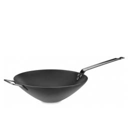 Sarten Wok acero carbono con mango 39.5 x 11 cm Corrina.