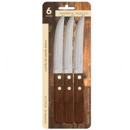 Cuchillo mango de madera set x6 Comodoro Selecta