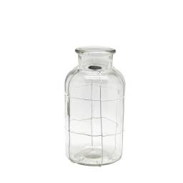 Botella para Decoraci�n Vidrio Incoloro 20 cm alto.
