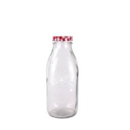 Botella vidrio para Jugos con Tapa Metal 1 Lt.