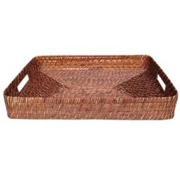 Bandeja rectangular bamboo rattan 47.5  x 33  x 7 cm.