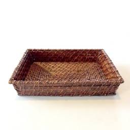 Bandeja rectangular bamboo rattan 30 x 20 x 6 cm.