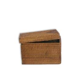 Cesto rectangular bamboo rattan con tapa.