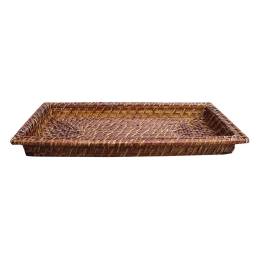 Bandeja rectangular bamboo rattan 21 x 40 x 4 cm.