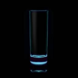 Vaso vidrio trago largo luminoso azul 290 cc Pasabahce.