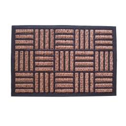 Alfombra felpudo coco y goma 40 x 60 x 1 cm. rallas