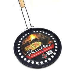 Asadera pizza parrilla Sue esmaltado con mango 34 cm.