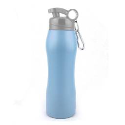 Carama�ola acero 750 ml azul mate con mosquet�n Selecta