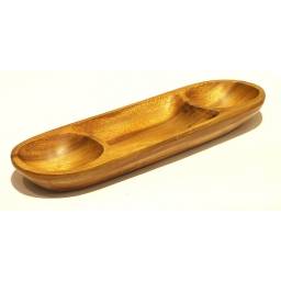 Copetinero oval madera 3 divisiones 41 x 13 x 4 cm