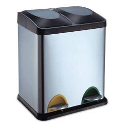 Basurero Papelera con pedal y 2 compartimientos 15 ltrs.