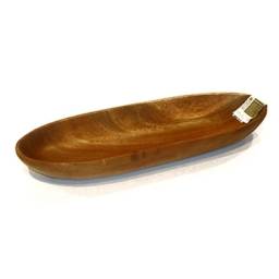 Bandeja madera oval 40.6 x 13 x 5 cm.
