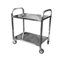 Carro Servicio 2 Niveles Plano Acero Inox Goldsky