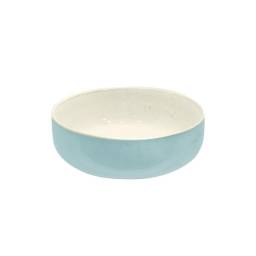Bowl Cer�mica 15.5 cm Interior Blanco y Exterior Celeste