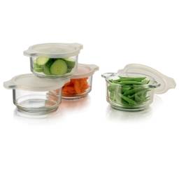 Tupper Recipiente Vidrio C/Tapa Plstica 473 Ml Set x 6 piezas