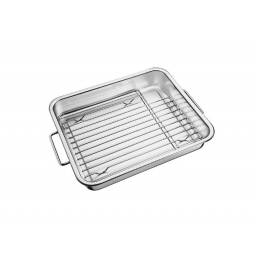 Asadera Rectangular 43 x 36.8 x 6 cm C/ Grill Acero Inoxidable Tramontina