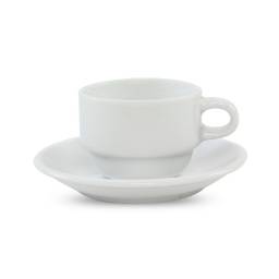 Taza de café de porcelana 100 ml Apilable con Plato Selecta