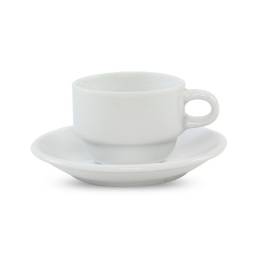 Taza de caf de porcelana 100 ml Apilable con Plato Selecta