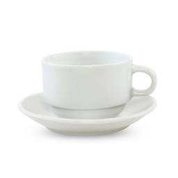 Taza T Porcelana 230 ml Apilable C/Platillo Selecta