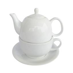 Taza y Tetera Set 280 ml Blanca