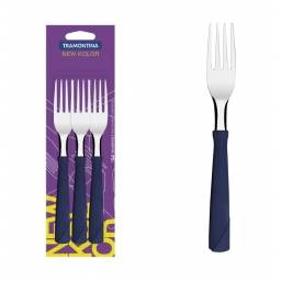 Tenedor de Mesa New Kolor Azul Tramontina Set x3