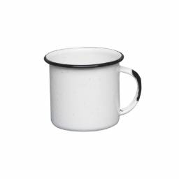 Taza acero 85 ml vitrificado blanco Cinsa