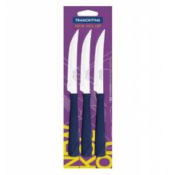 Cuchillo de asado azul New Kolor Tramontina Set x3