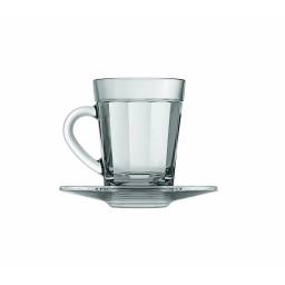 Taza de caf con platillo 90 ml de Vidrio Americano Nadir