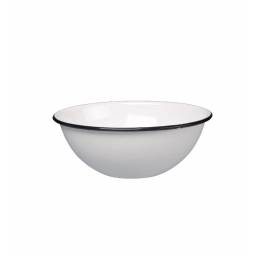 Bowl 1L acero vitrificado blanco c/borde negro Cinsa