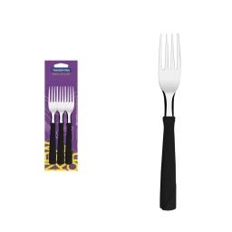 Tenedor de mesa negro New Kolor Tramontina Set x3