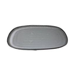 Bandeja de ceramica gris c/ borde 31x19 cm