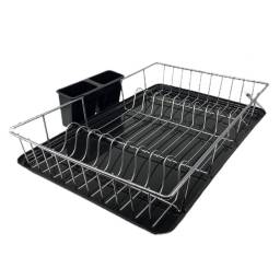 Escurridor cromado con bandeja plstica 47x37x9.5cm
