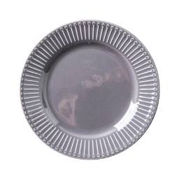 Plato para Postre 21 cm Gris con borde Texturado