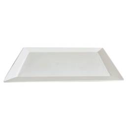 Fuente rectangular 45x28x2 cm de Porcelana Blanco