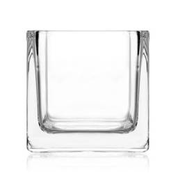 Florero cuadrado votivo 7.6x7.6 cm de Vidrio 260 ml Crisa