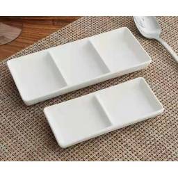 Ramequin rectangular 3 reparticiones de Cer�mica Vanilla