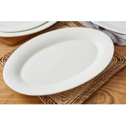 Fuente Bandeja Oval de Cer�mica 41.5 cm Vanilla