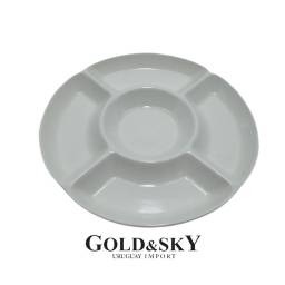 Copetinero Redondo 5 divisiones de Cermica 25 cm Goldsky