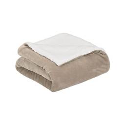 Manta reversible Flannel/Sherpa 150x200 cm Beige